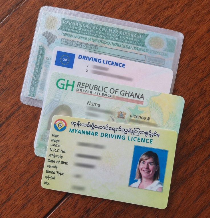 Four driving licences from different countries